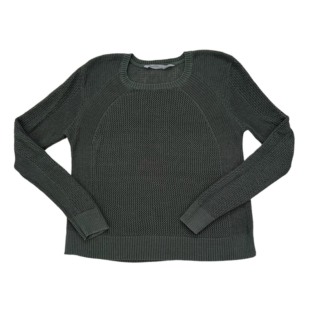 Athleta Olive Green Open Knit Sweater